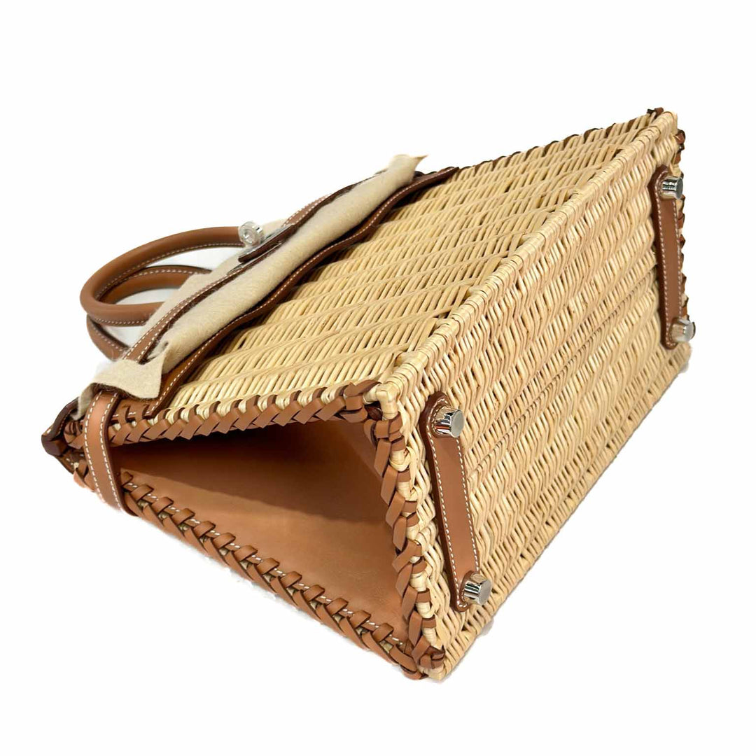Hermes Birkin 25 Picnic 06 Gold Swift Leather with Osier Wicker - Jiaxyk