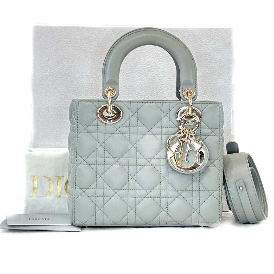 Dior Small Grey Lady Dior Bag - Jiaxyk