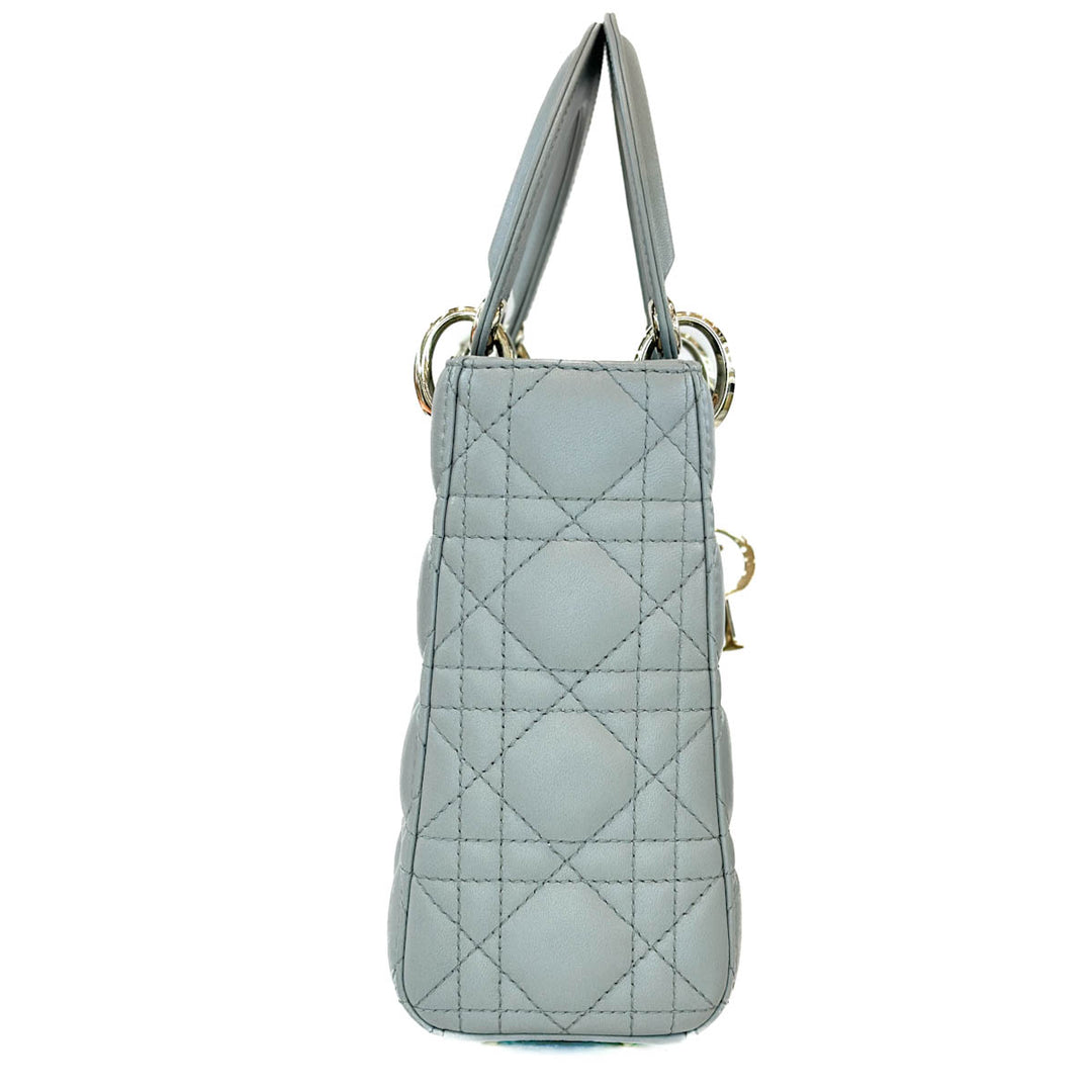 Dior Small Grey Lady Dior Bag - Jiaxyk