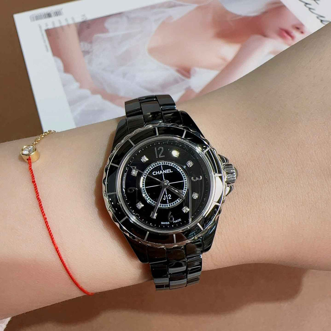 Chanel J12 Black Ceramic Watch with Diamonds Quartz 29MM - Jiaxyk