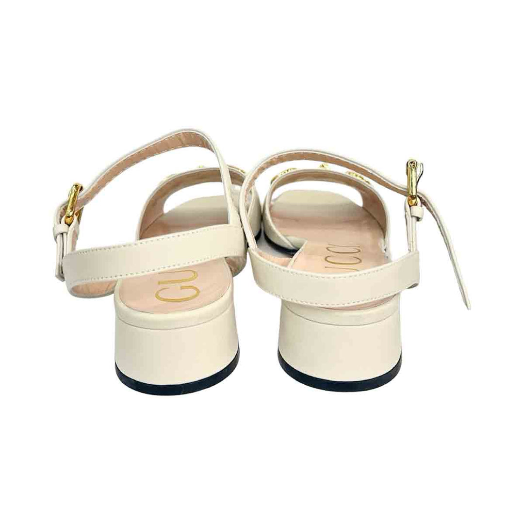 Gucci Women’s Horsebit Flatform Sandal in white size 41 - Jiaxyk