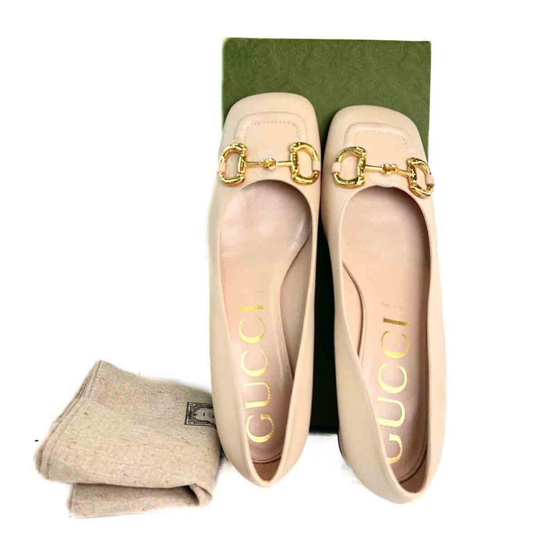 Gucci Horsebit Beige Pumps Shoes Size 41 - Jiaxyk
