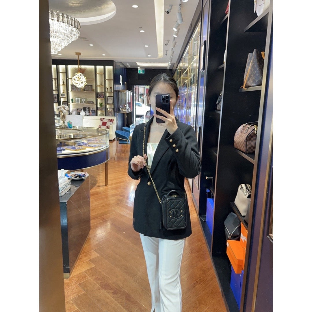 Chanel Black Filigree Vanity Case - Jiaxyk