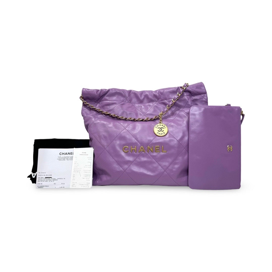 Chanel Small Purple 22 Bag - Jiaxyk