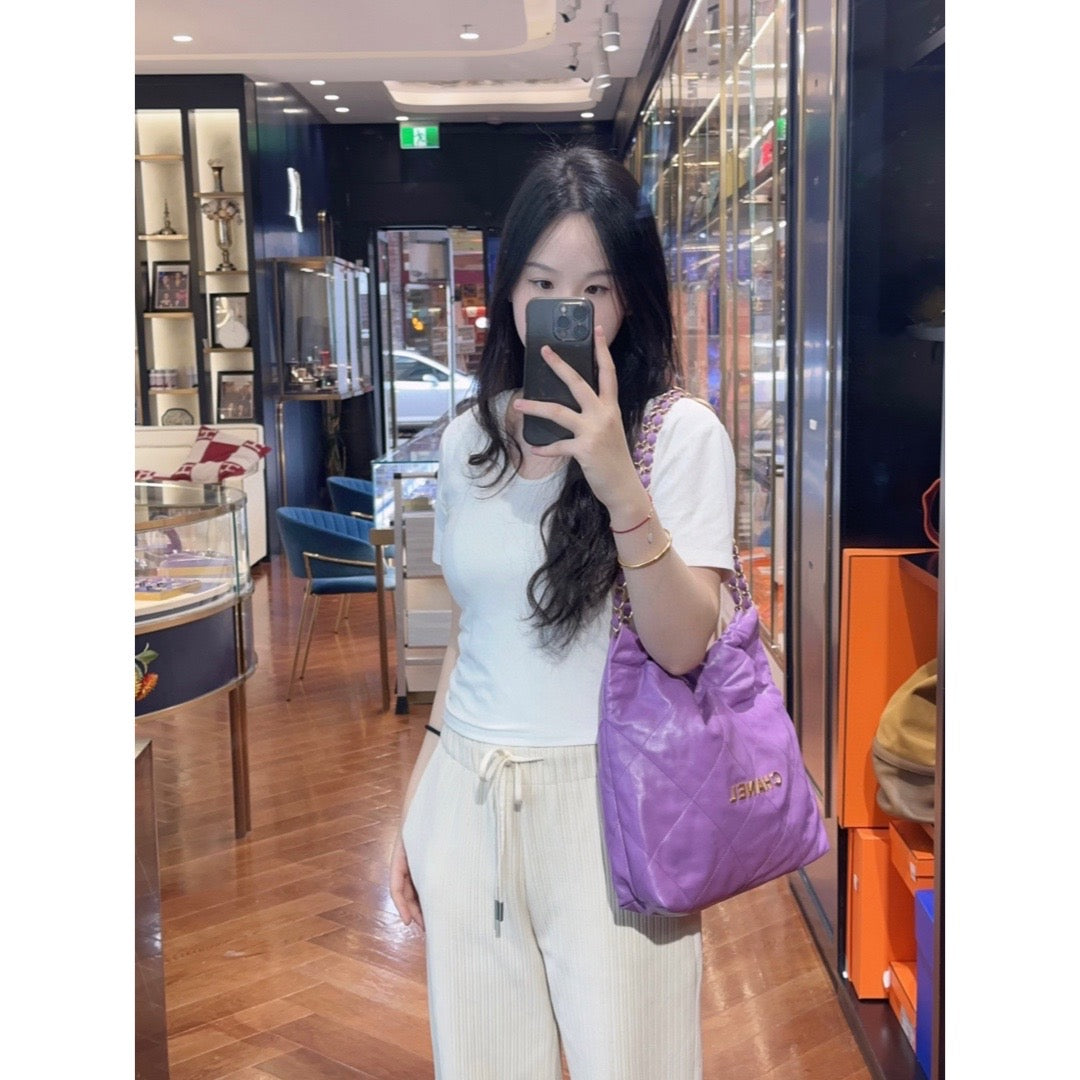 Chanel Small Purple 22 Bag - Jiaxyk