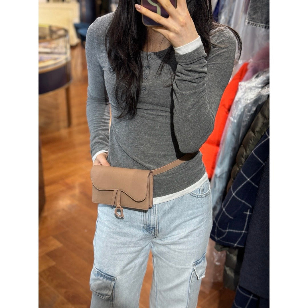 Dior Dusty Pink Matt Calfskin Saddle Belt Bag - Jiaxyk