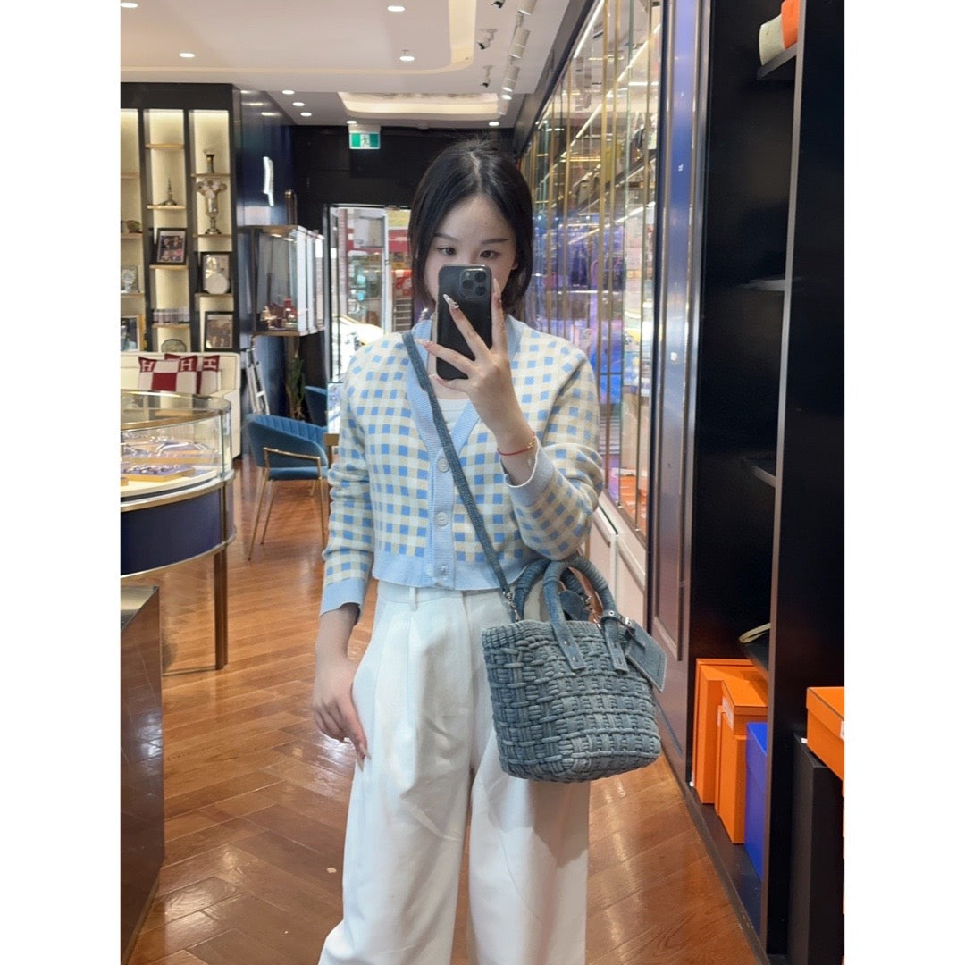 Balenciaga Blue Denim Bistro Basket Bag - Jiaxyk