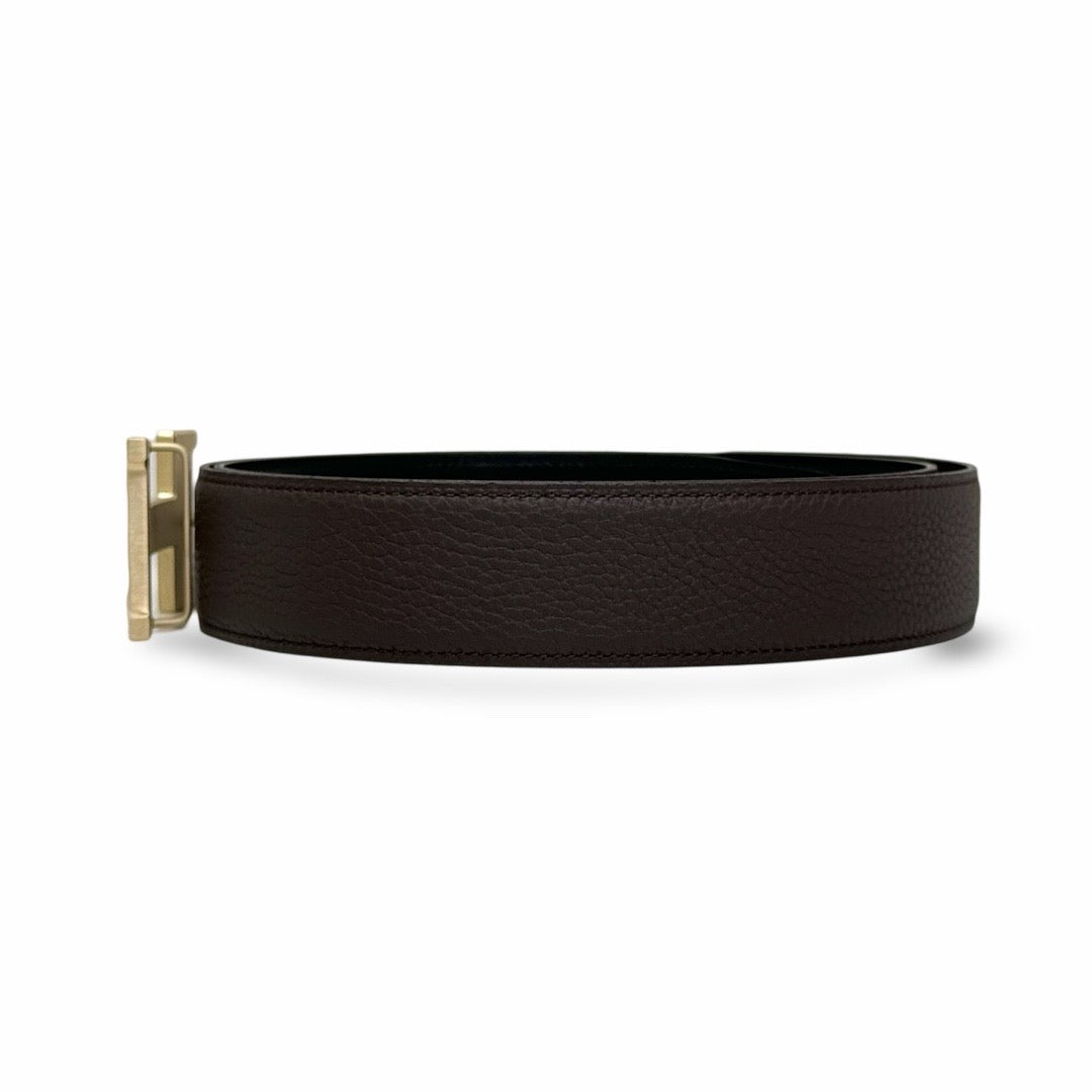 Hermes H Belt Buckle & Reversible Leather Strap 38MM Noir/Chocolat 100CM - Jiaxyk