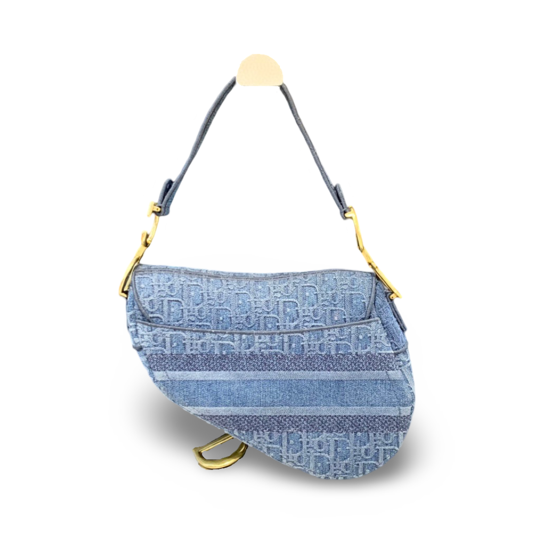 Dior Blue Oblique Denim Saddle Bag - Jiaxyk