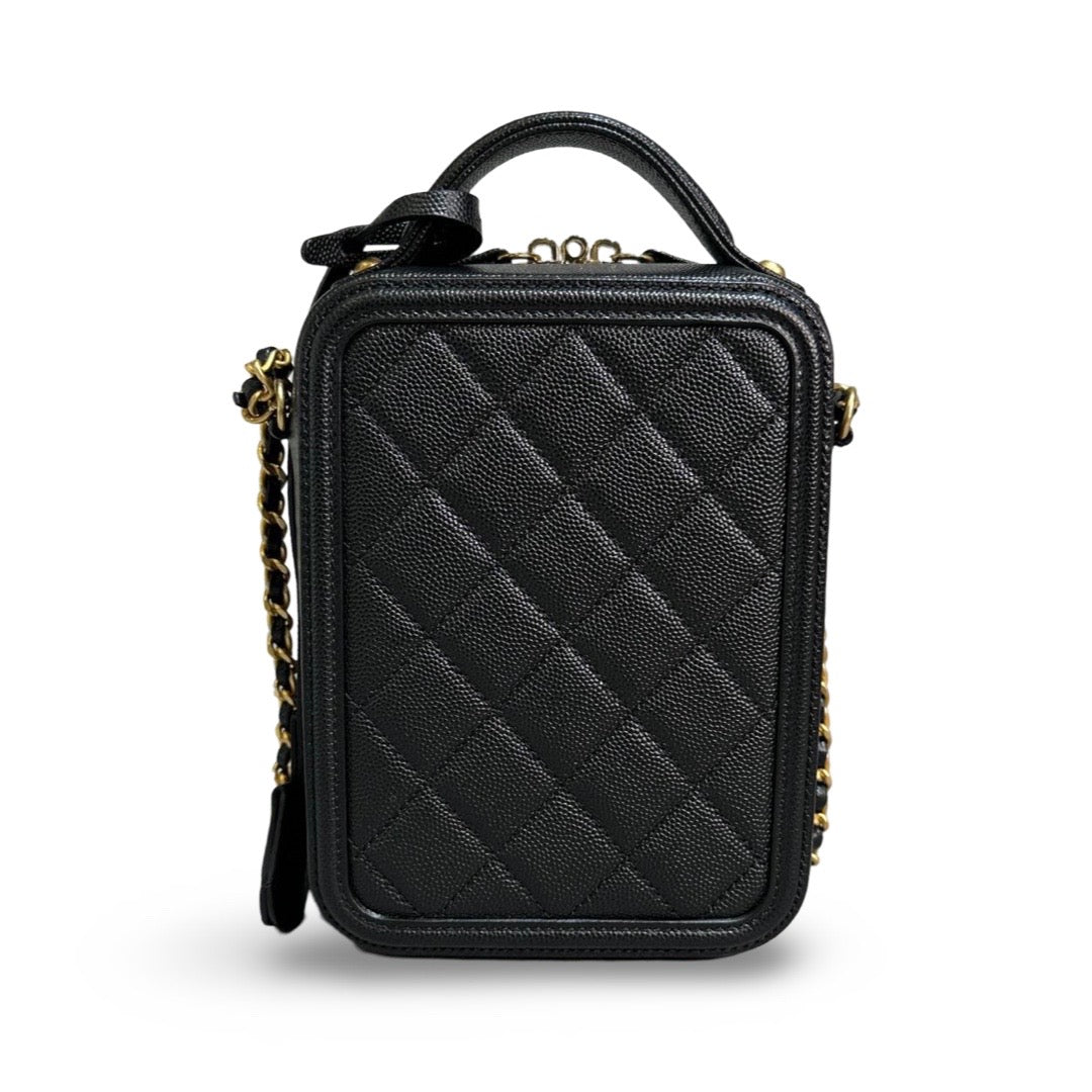 Chanel Black Filigree Vanity Case - Jiaxyk