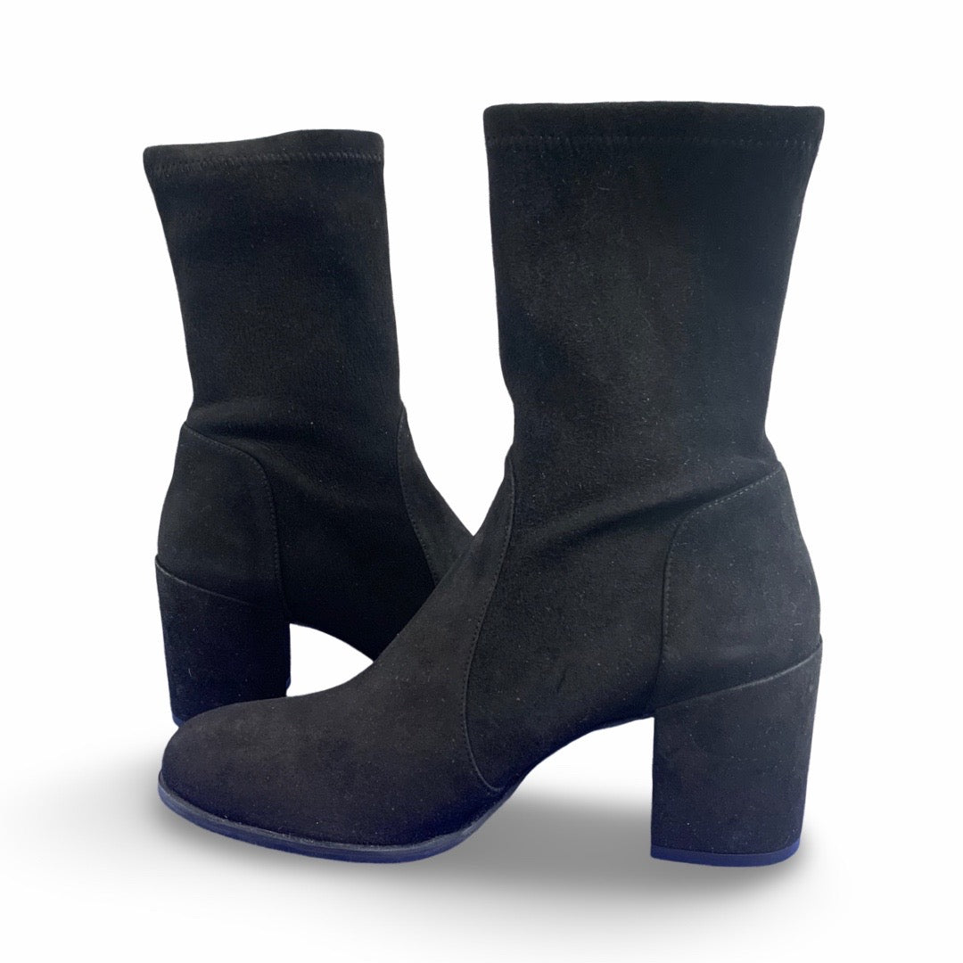 Stuart Weitzman Black Suede Heel Boots 40 - Jiaxyk