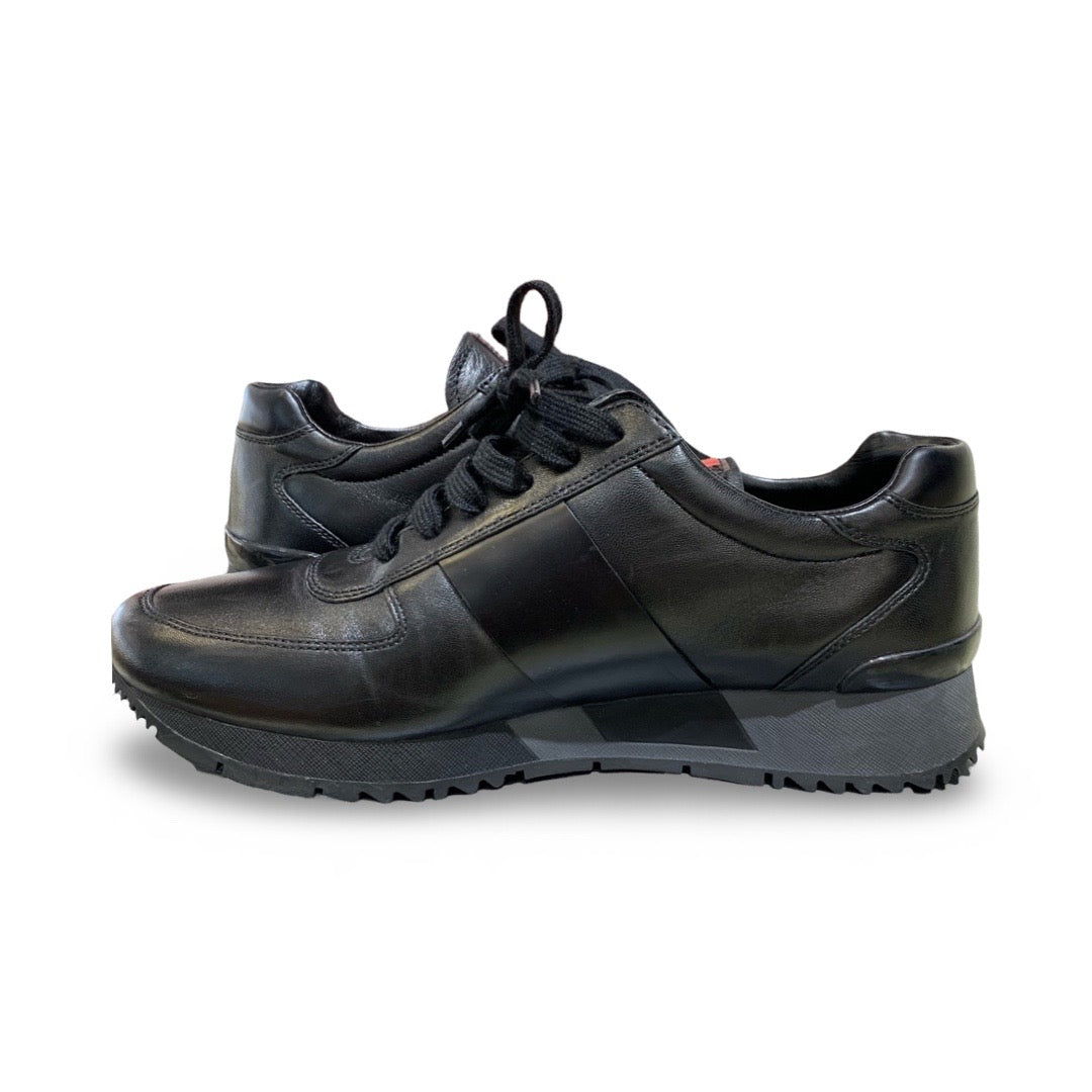 Prada Men’s Black Leather Sneakers 40 - Jiaxyk