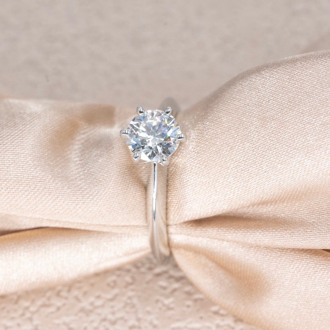 Tiffany Engagement Ring with a Round Brilliant Diamond 0.88CT - Jiaxyk