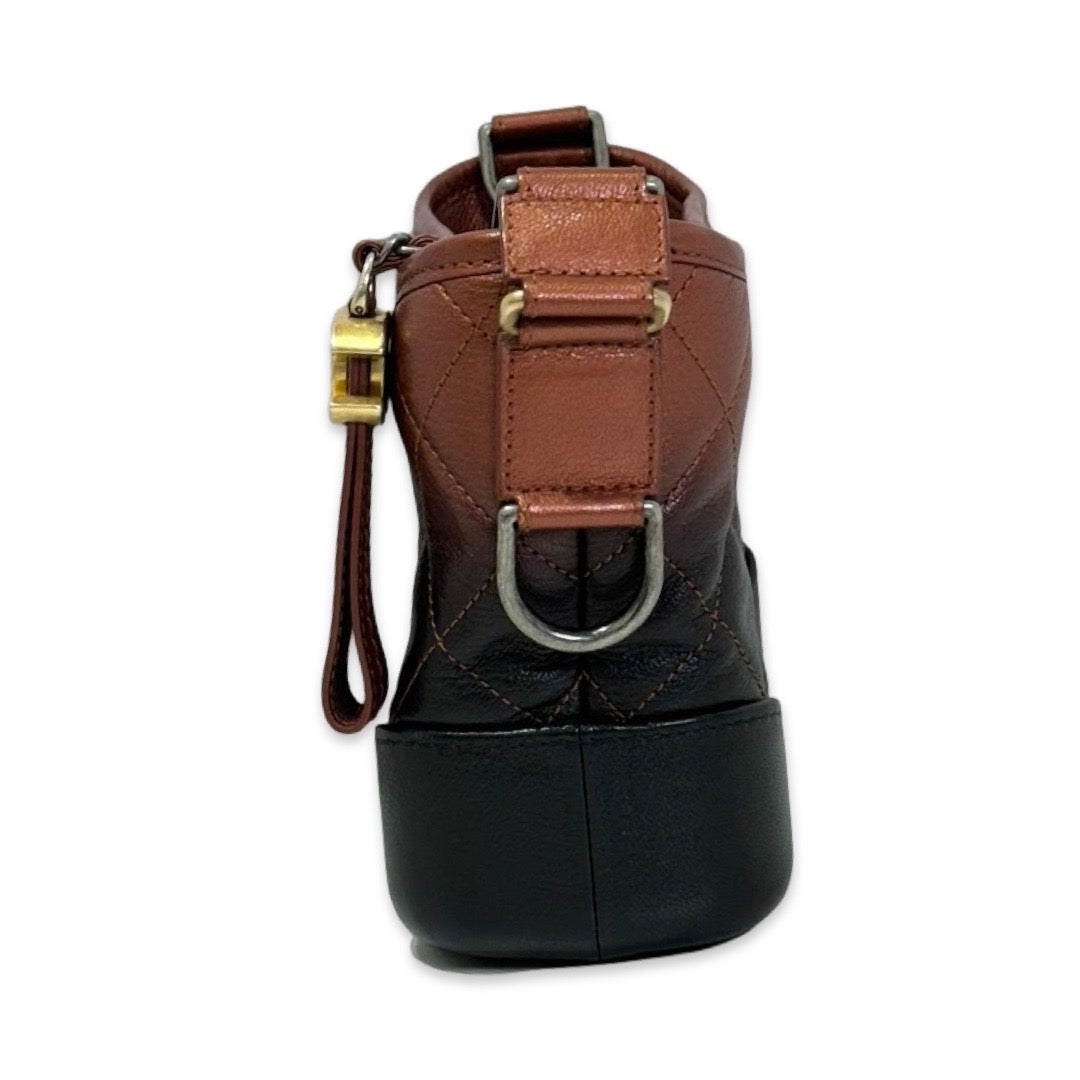 Chanel Small Gabrielle Bag Gradient Calfskin Rustic Brown and Black - Jiaxyk
