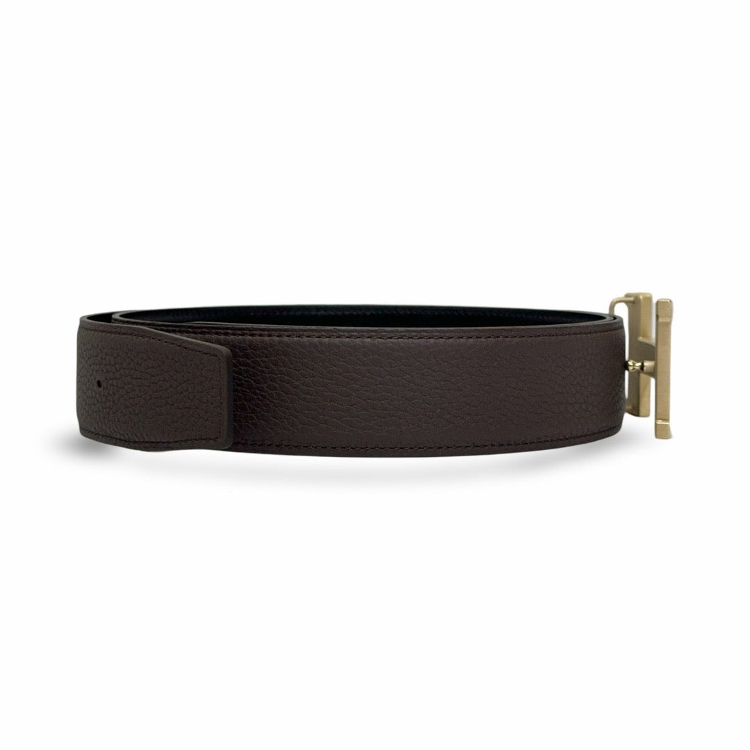 Hermes H Belt Buckle & Reversible Leather Strap 38MM Noir/Chocolat 100CM - Jiaxyk