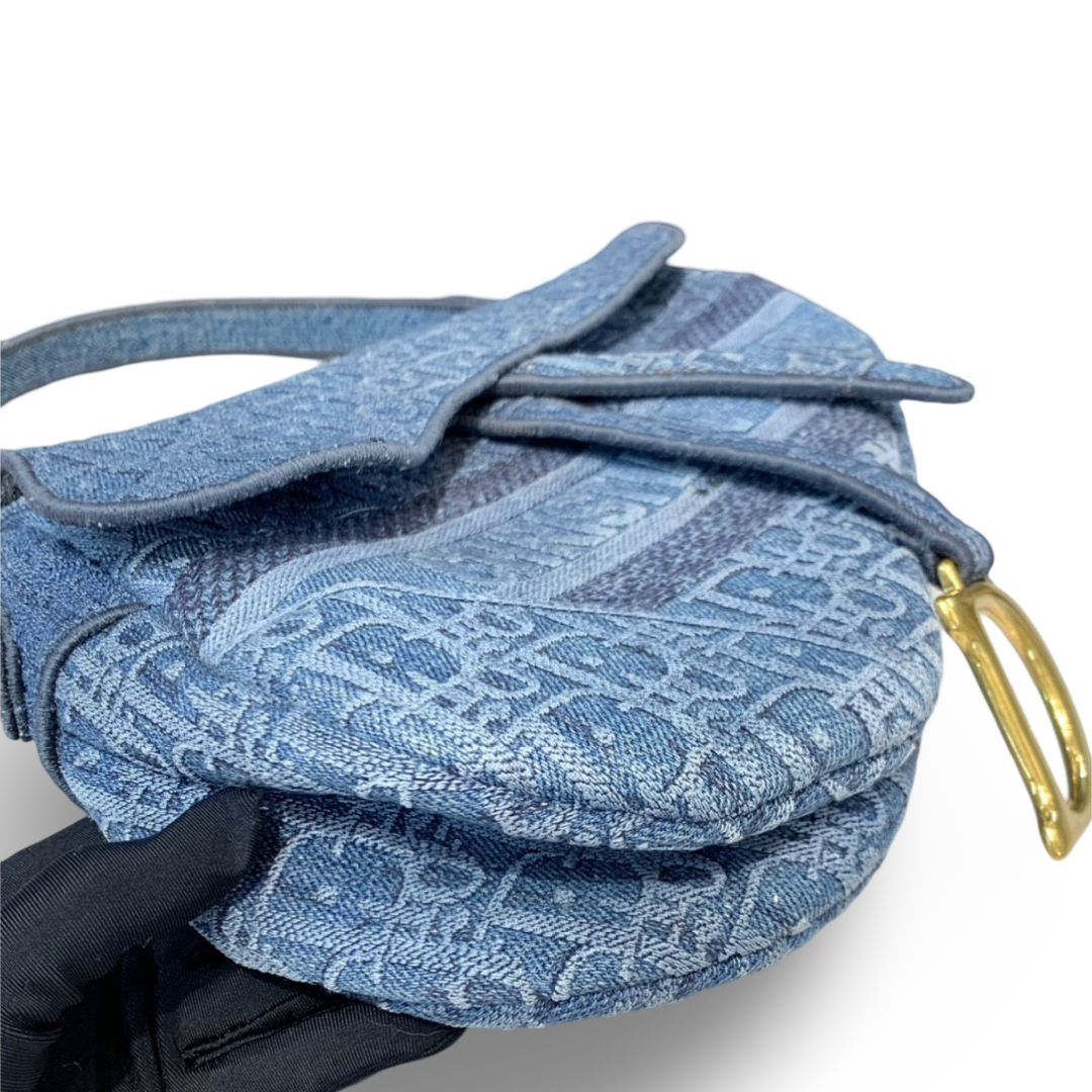 Dior Blue Oblique Denim Saddle Bag - Jiaxyk