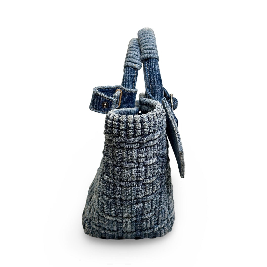 Balenciaga Blue Denim Bistro Basket Bag - Jiaxyk