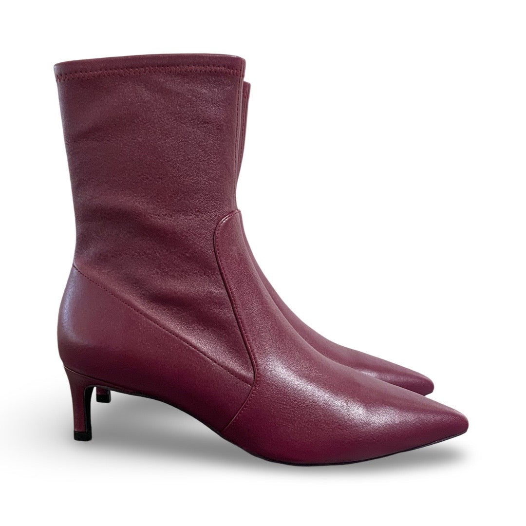 Stuart Weitzman Burgundy Leather Heel Boots 37.5 - Jiaxyk