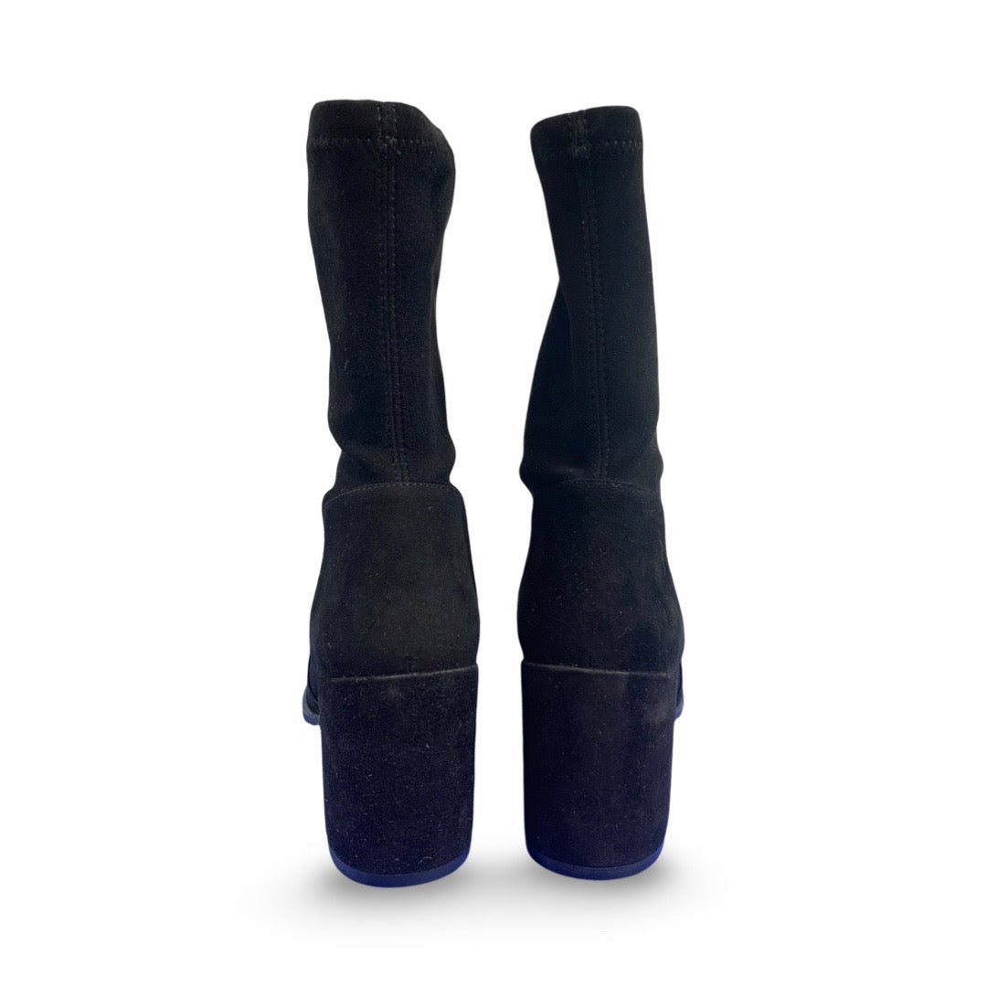 Stuart Weitzman Black Suede Heel Boots 40 - Jiaxyk