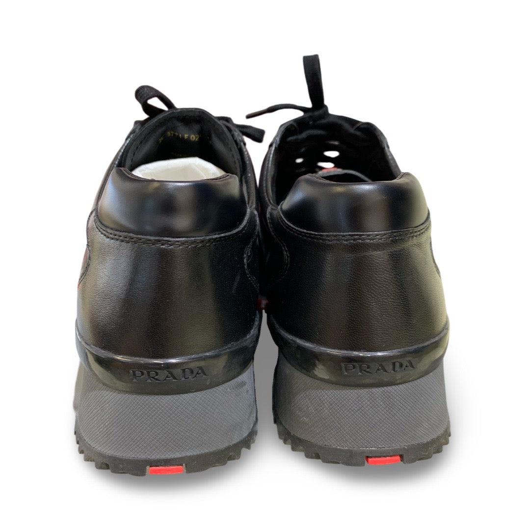 Prada Men’s Black Leather Sneakers 40 - Jiaxyk