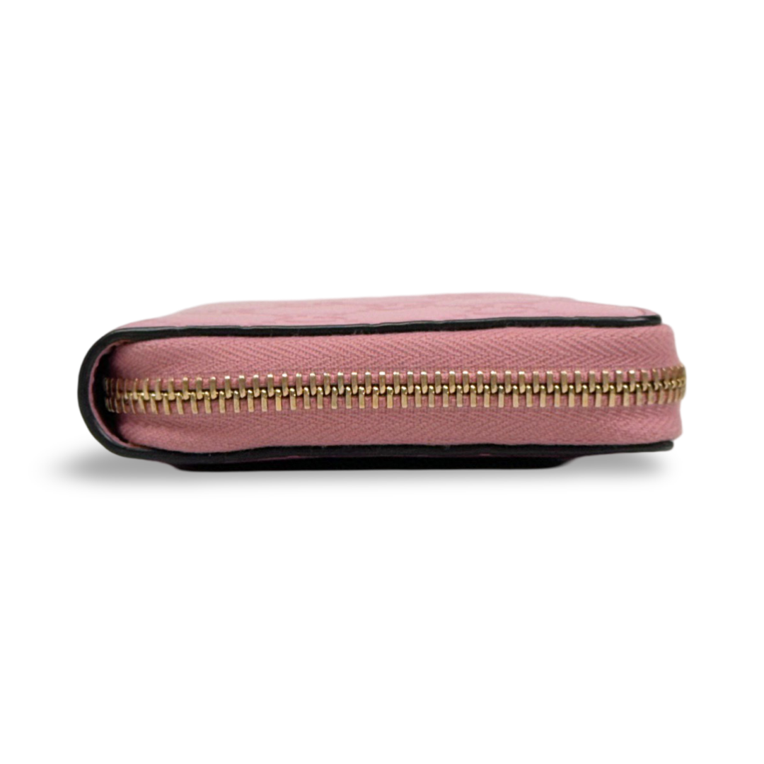 Gucci Guccissima Zip Around Leather Pink Wallet - Jiaxyk