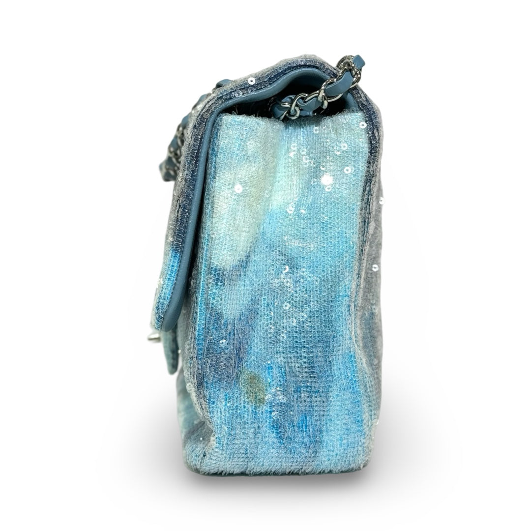 Chanel Large Blue Sequin Waterfall Flap Bag - Jiaxyk