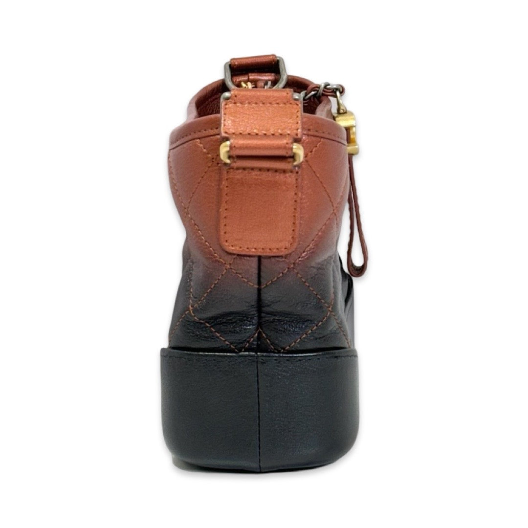 Chanel Small Gabrielle Bag Gradient Calfskin Rustic Brown and Black - Jiaxyk