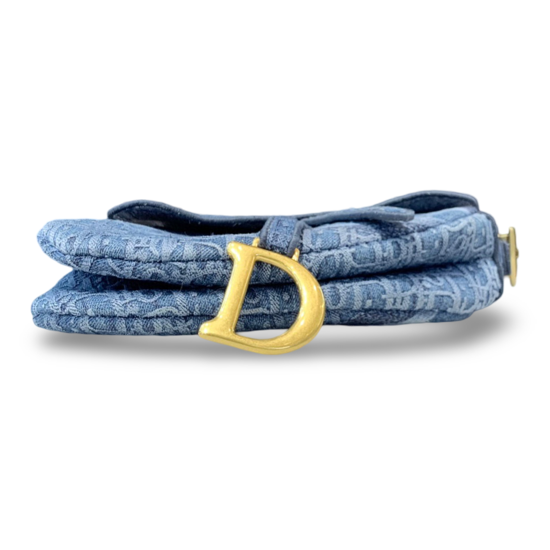 Dior Blue Oblique Denim Saddle Bag - Jiaxyk