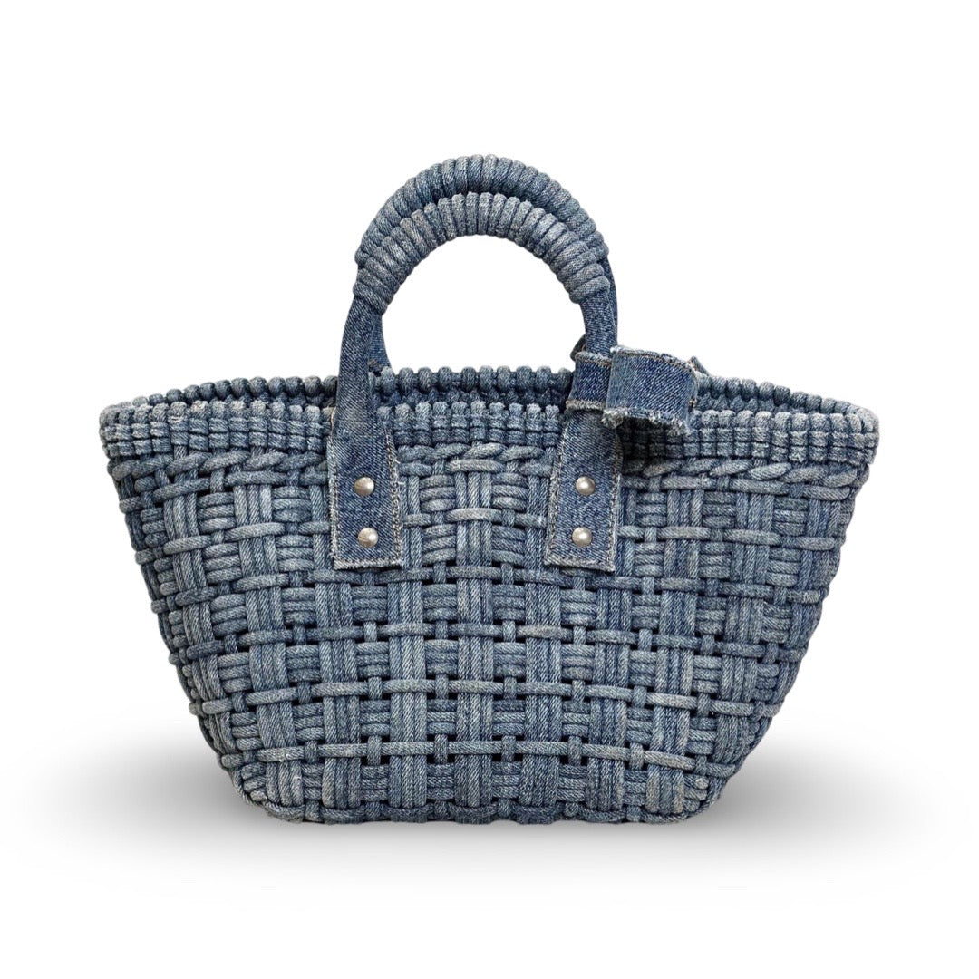 Balenciaga Blue Denim Bistro Basket Bag - Jiaxyk