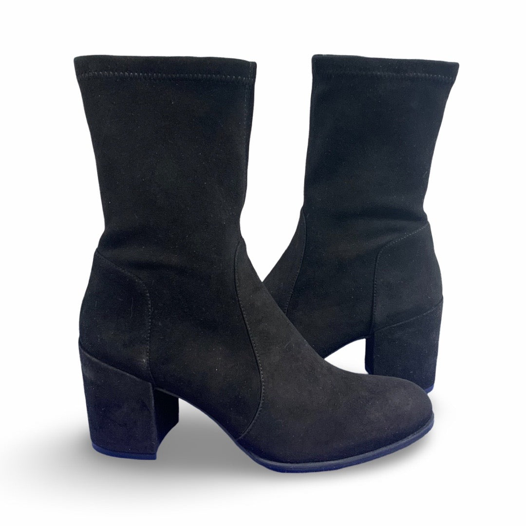 Stuart Weitzman Black Suede Heel Boots 40 - Jiaxyk