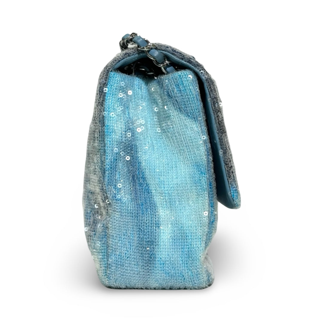Chanel Large Blue Sequin Waterfall Flap Bag - Jiaxyk
