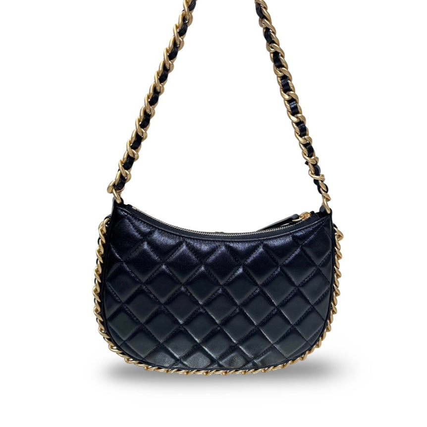 Chanel Black Lambskin Hobo Bag - Jiaxyk