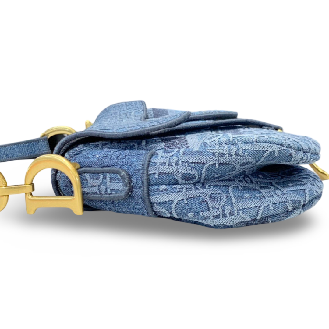 Dior Blue Oblique Denim Saddle Bag - Jiaxyk