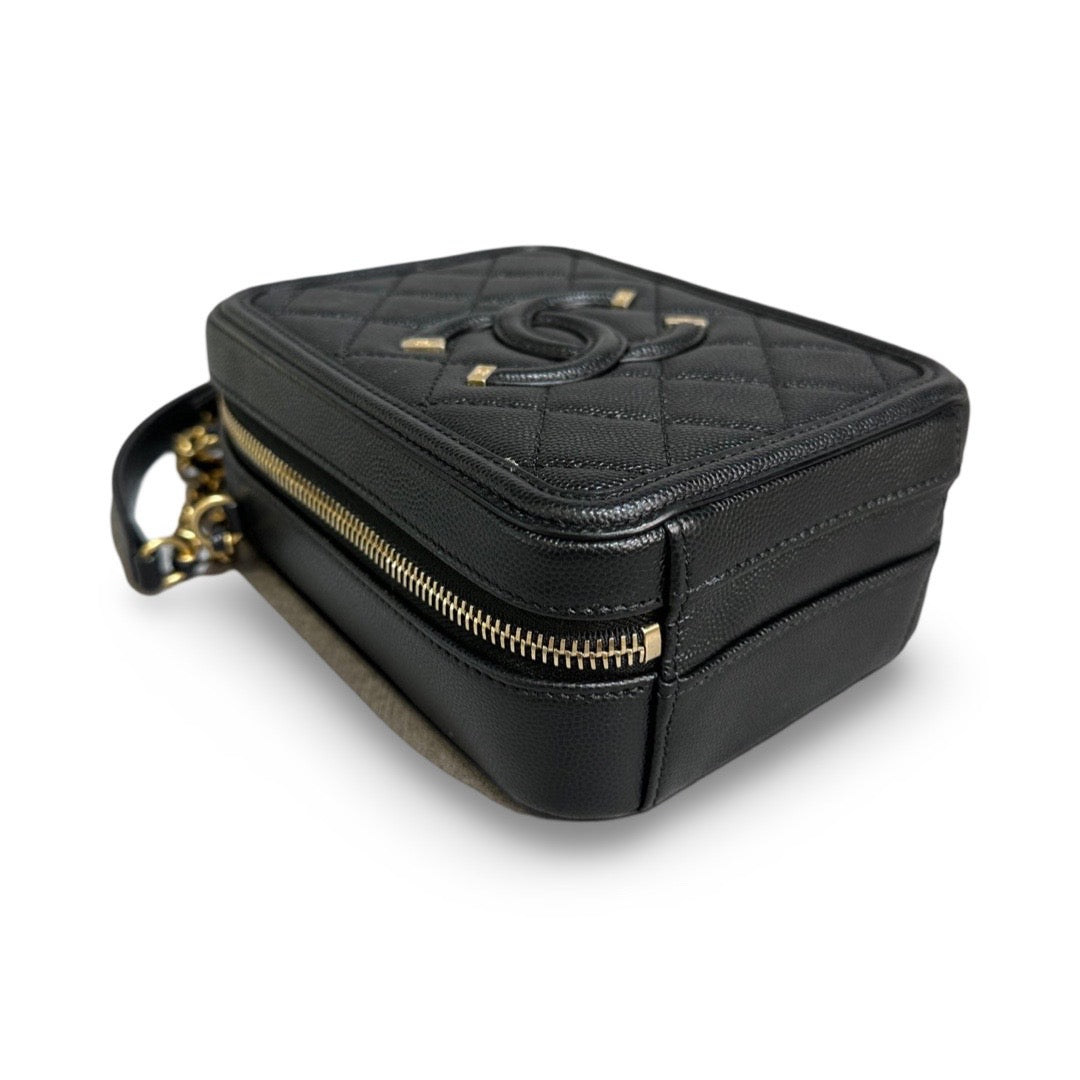 Chanel Black Filigree Vanity Case - Jiaxyk
