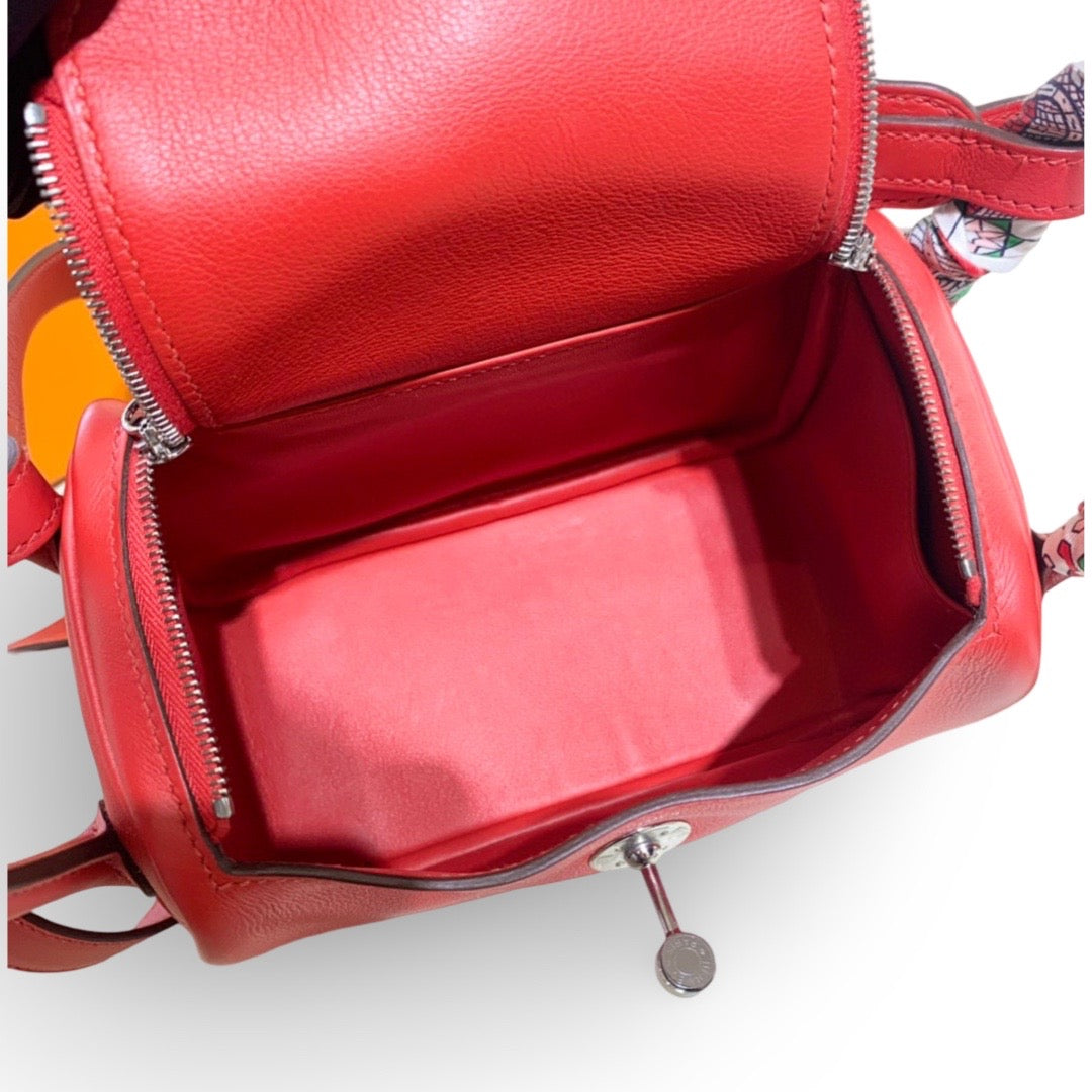 Hermes Lindy Mini Swift S3 Rouge De Coeur - Jiaxyk