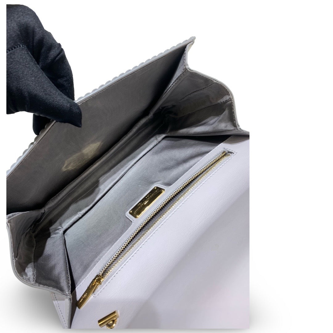 Ferragamo Grey Vara Ginny Leather Crossbody Bag - Jiaxyk