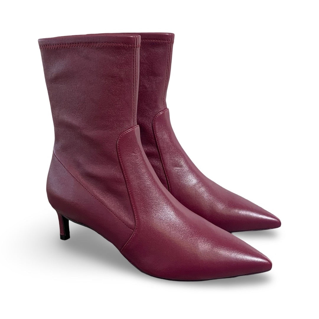 Stuart Weitzman Burgundy Leather Heel Boots 37.5 - Jiaxyk