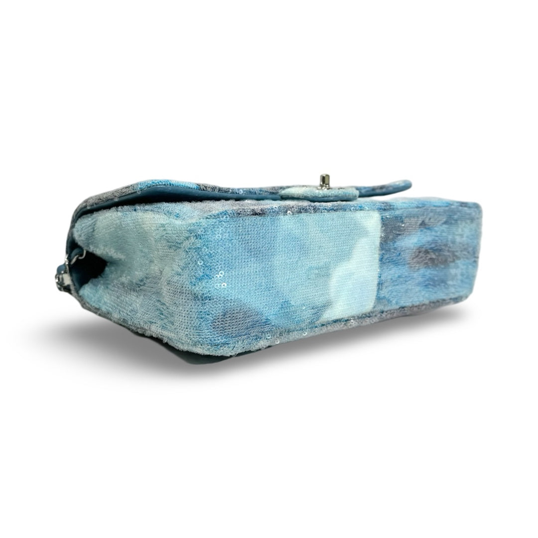 Chanel Large Blue Sequin Waterfall Flap Bag - Jiaxyk