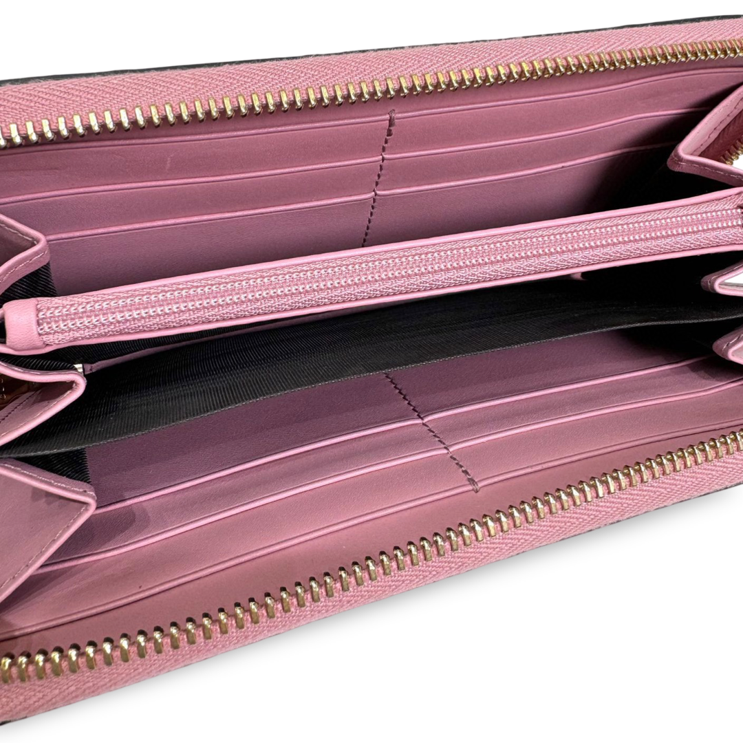 Gucci Guccissima Zip Around Leather Pink Wallet - Jiaxyk