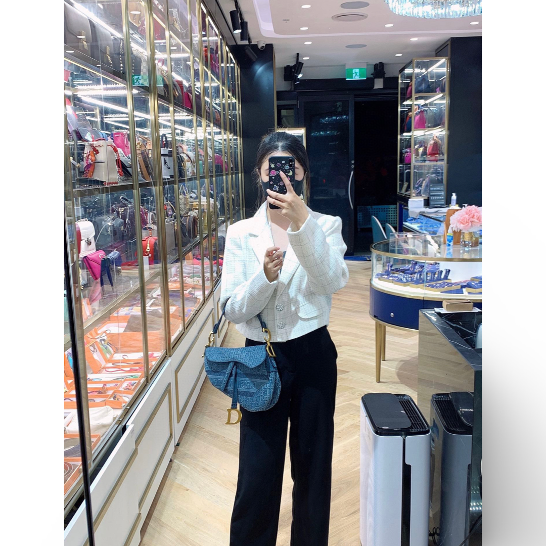 Dior Blue Oblique Denim Saddle Bag - Jiaxyk