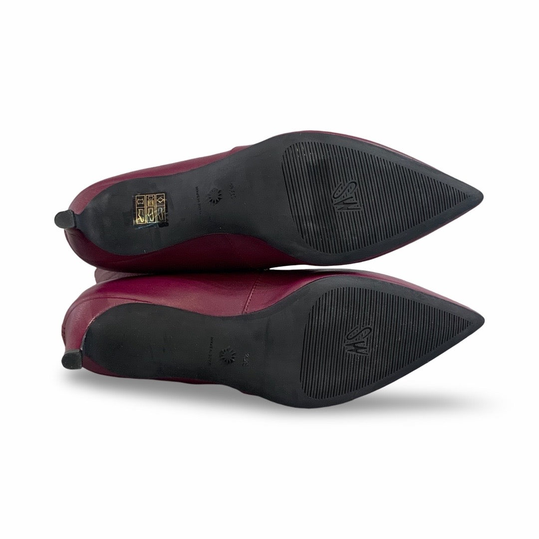 Stuart Weitzman Burgundy Leather Heel Boots 37.5 - Jiaxyk