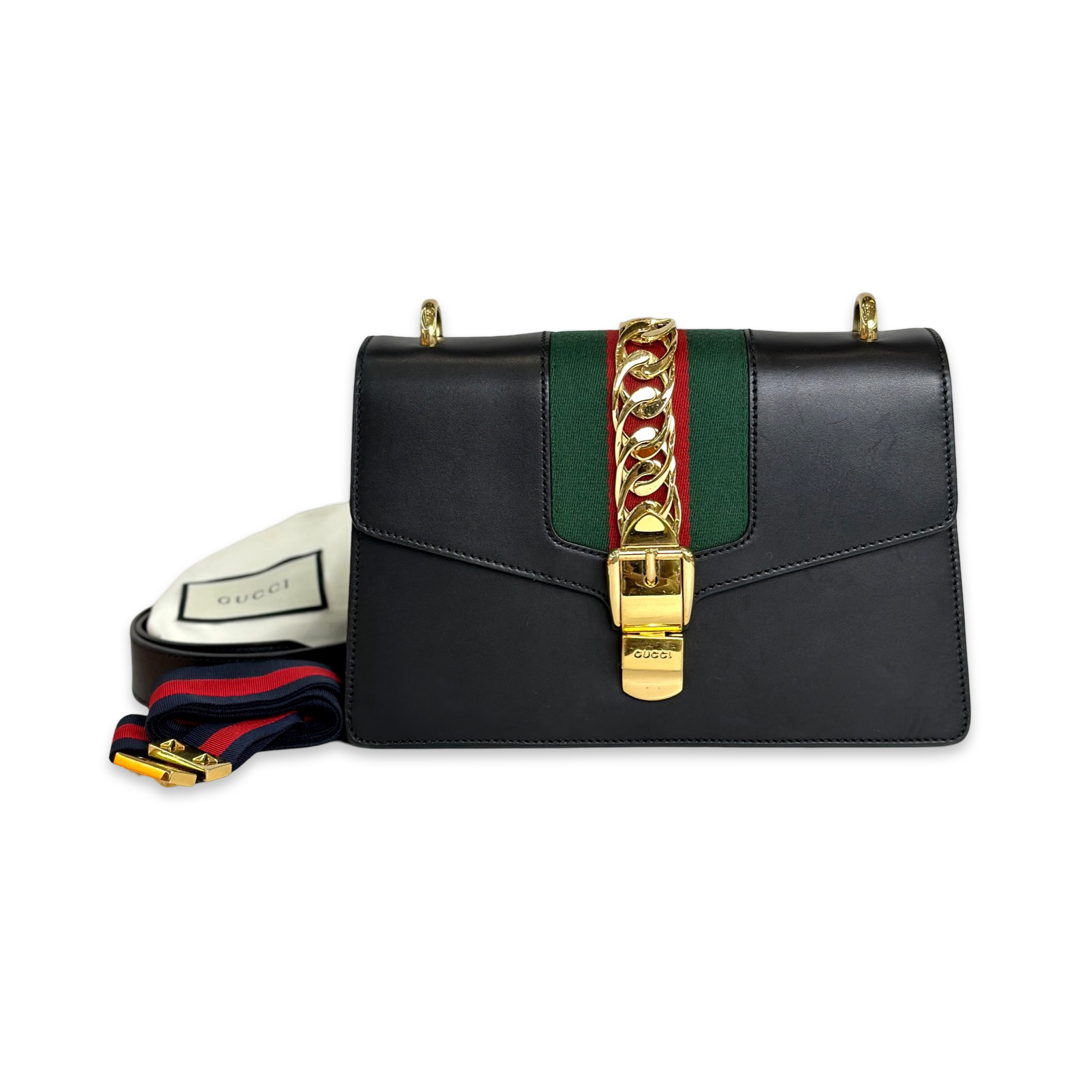 Gucci Small Black Sylvie Bag - Jiaxyk