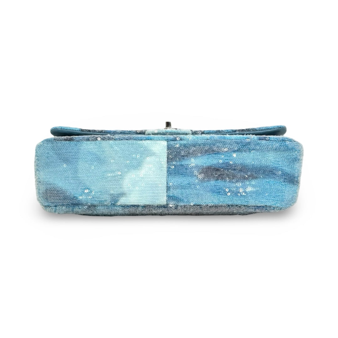 Chanel Large Blue Sequin Waterfall Flap Bag - Jiaxyk