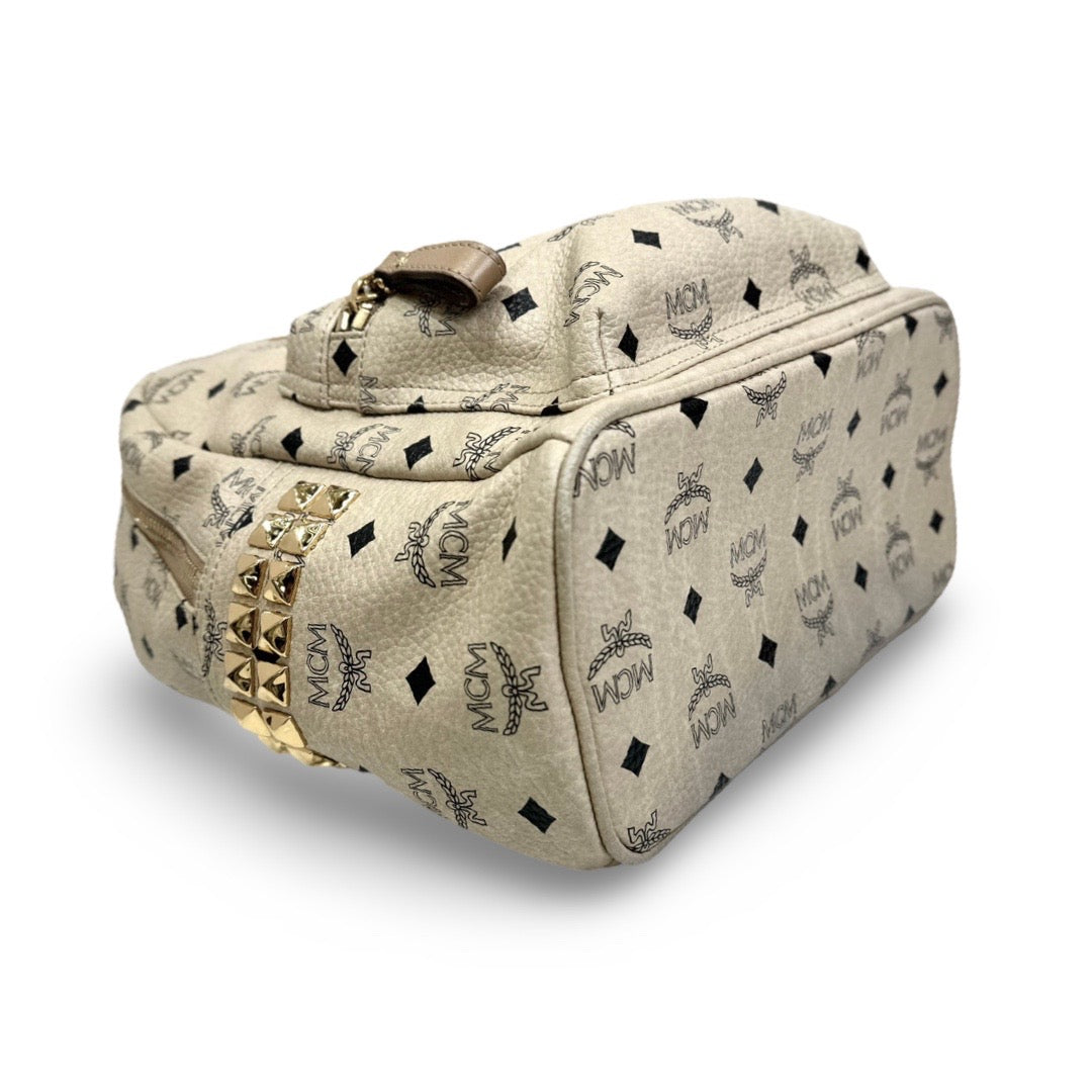 MCM Small Beige Strak Backpack - Jiaxyk