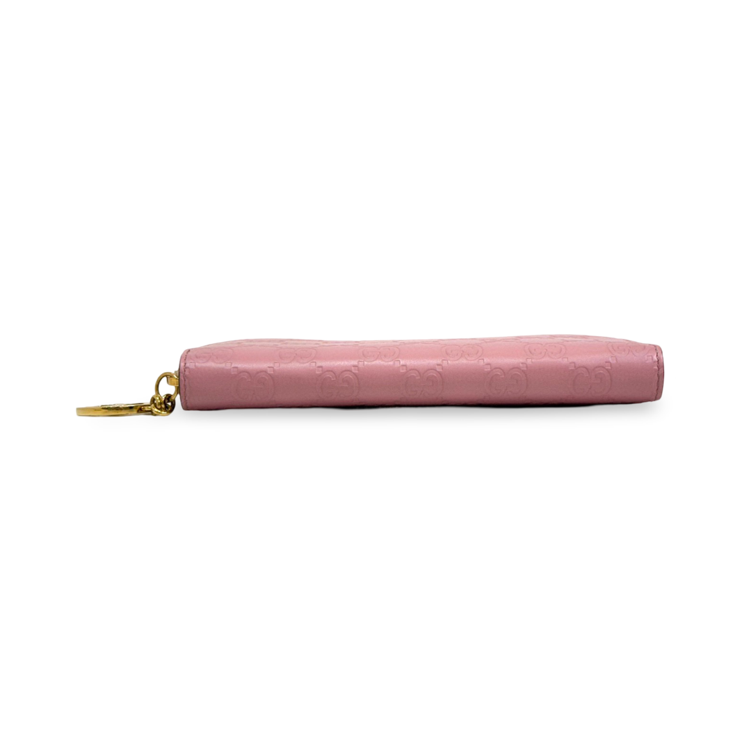 Gucci Guccissima Zip Around Leather Pink Wallet - Jiaxyk