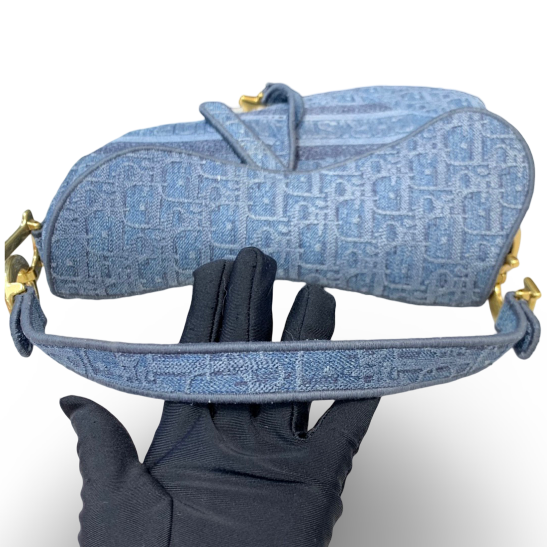 Dior Blue Oblique Denim Saddle Bag - Jiaxyk