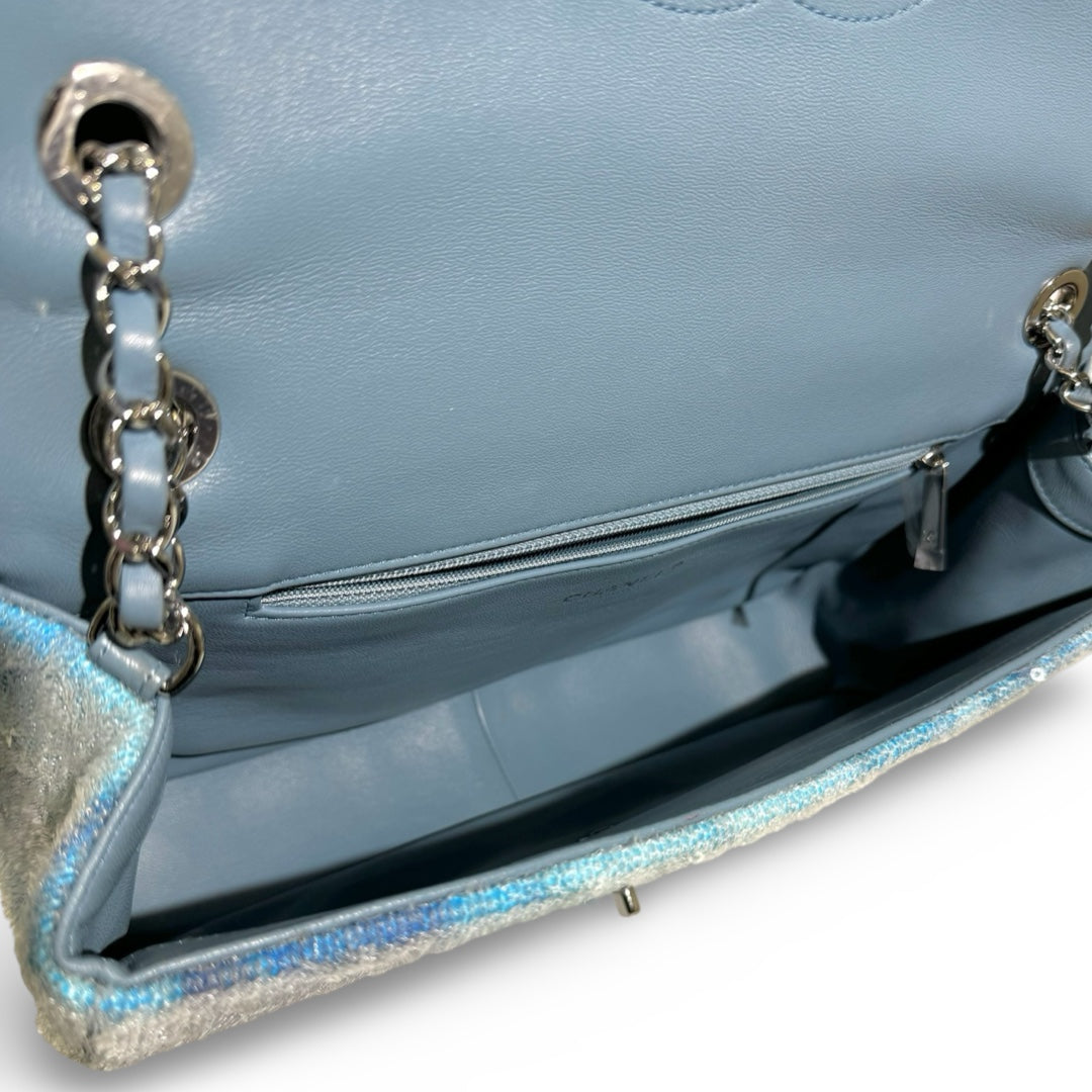 Chanel Large Blue Sequin Waterfall Flap Bag - Jiaxyk