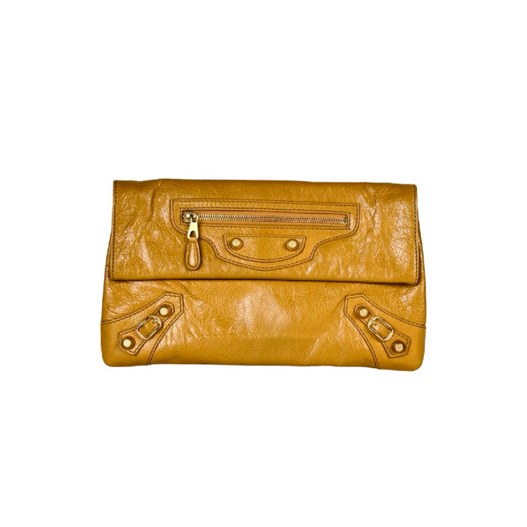 Balenciaga Yellow City Clutch Bag
