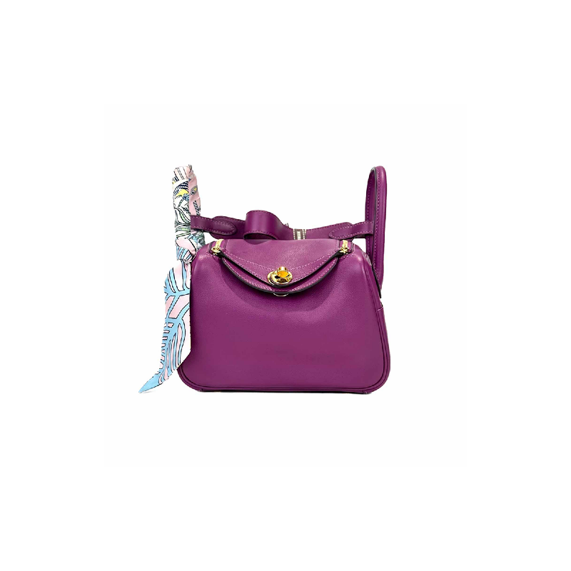 Hermes Lindy Mini P9 Purple Bag