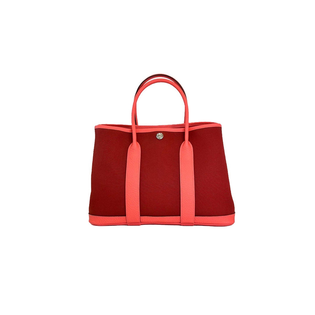 Hermes Garden Party 30 Rouge Canvas